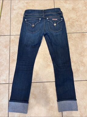 Hudson Jeans Dark Blue Rolled Cuff Ankle Jeans